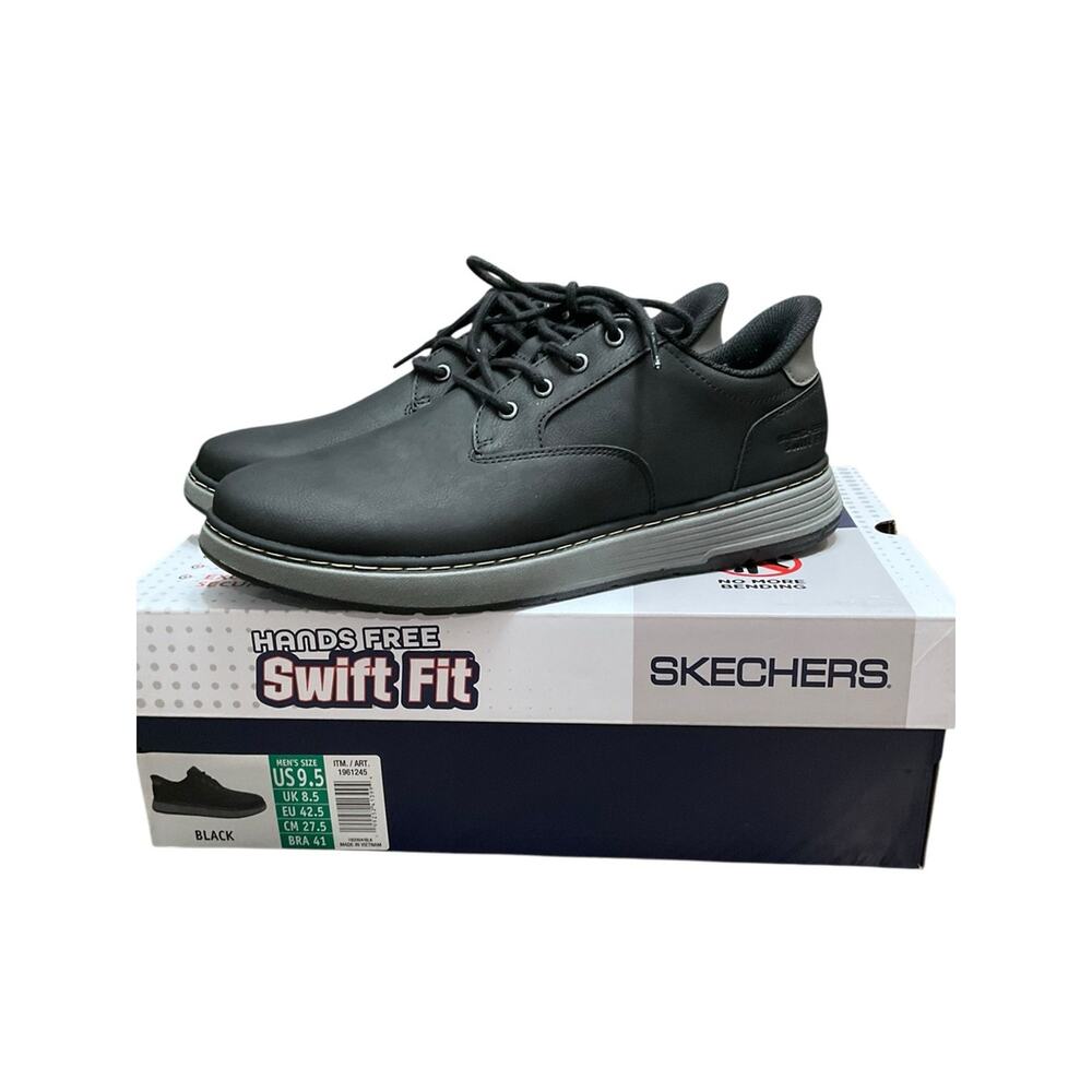 Skechers Men's Swift Fit Shoes Relaxed Fit Memory Foam Black Size 9.5 NEW NIB